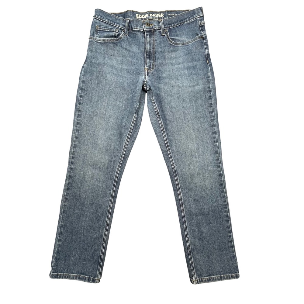 Eddie Bauer Blue Straight Fit Stretch Denim Jeans Mens 34x30